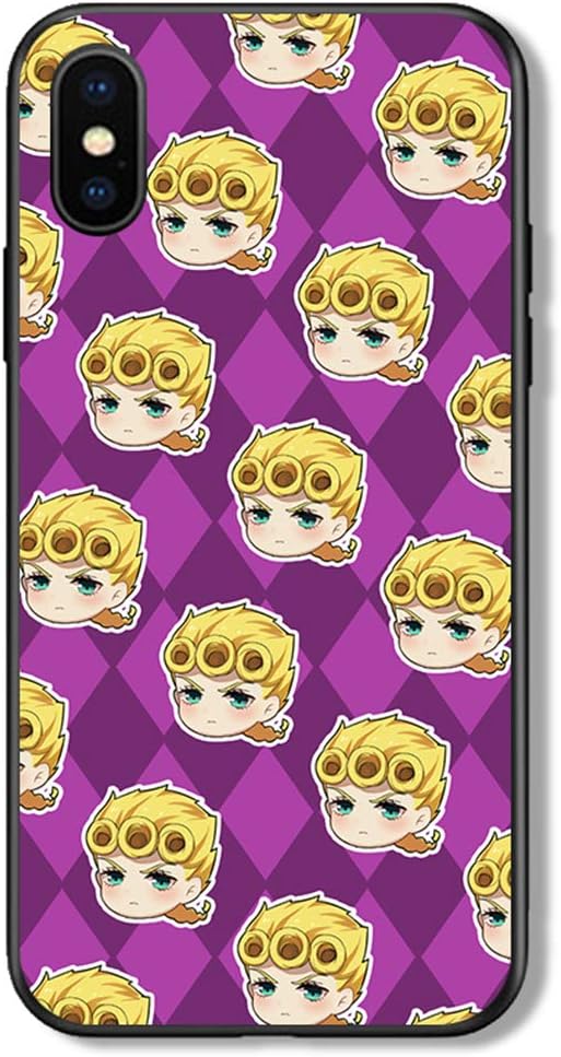 JoJo's Bizarre Adventure Case for iPhone,Japanese Anime Tempered Glass Phone Protective Case,Suitable for iPhone 11,Golden Wind-a iPhone X