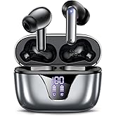 ZIUTY Nequga Wireless Earbuds Bluetooth Headphones, 50H Playtime Ear Buds with Mic, LED Digital Display Charging Case, IPX7 Waterproof, Deep Bass Stereo, in-Ear Earphone for iPhone Andriod Phone