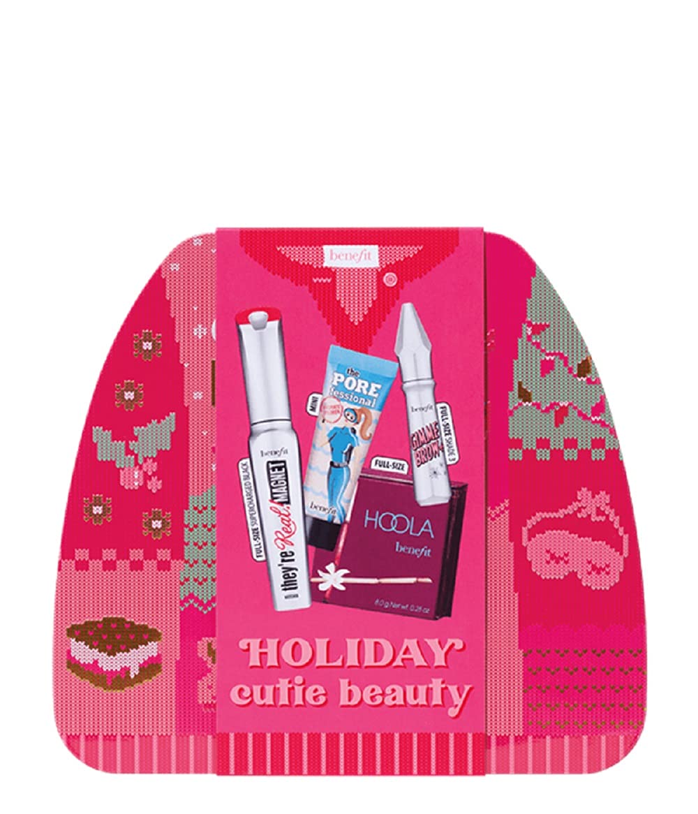 Benefit Holiday Cutie Beauty Set including Gimme Brow+ (Shade 3), They're Real! Magnet Mascara, Hoola Bronzer & Porefessional Hydrate Primer (Worth £87)