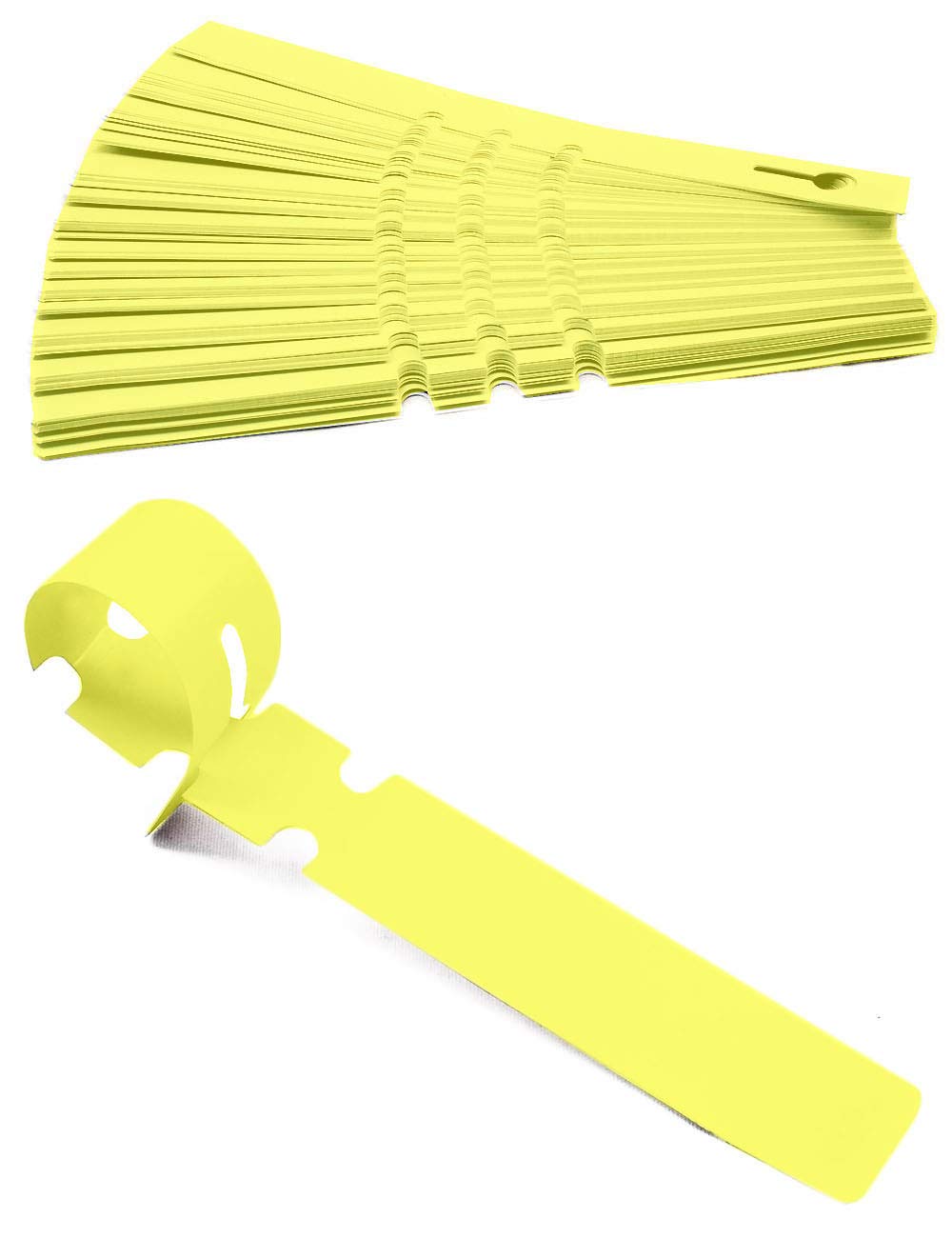 HomeTools.eu 100 Labels Labels Labels Plastic 21 x 2 cm Weatherproof with Loop for Attachment Yellow