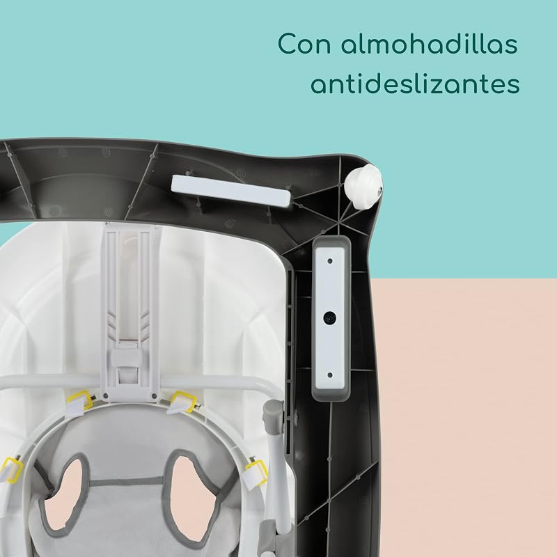 Explorer, Andador bebé, Primeros pasos, 3 alturas regulables, Centro de actividades con 12 melodías, Asiento acolchado, Base antivuelco, Para niños 6 meses – 12 kg, Grey Mist