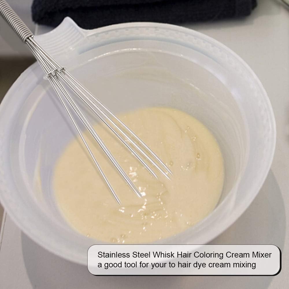 Stirrer Hair Color Dye Whisk,2PACK Hair Coloring Stirrer Stainless Steel Cream Mixer Salon Barber Hairdressing Hair Color Dye Mixing Tools Paint Kitchen DIY Accessories: Kitchen & Dining