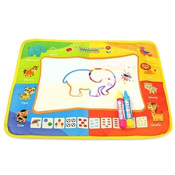 Questionno Magic Water Colouring Painting Drawing Book Doodle Canvas Mat Toy for Kids