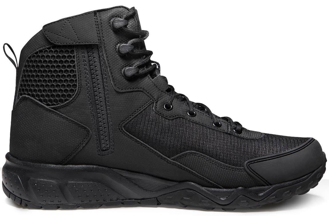CQR CQBZ101BLK_Men 13 2E(M) Men's SideZip Combat Military Tactical MidAnkle Boots EDC