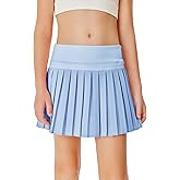 Haloumoning Girls Pleated Skirts with Shorts Athletic Tennis Skorts Sport Performance Skirt with Pockets 4-14 Years
