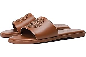 Stratuxx Kaze Womens Flat Sandals Dressy Summer Slide Dress Sandals Comfortable Cute Leather Black Sandals for Women