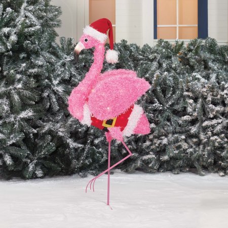 Holiday Time Fluffy Flamingo (Pink Fluffy Flamingo) (Simple)