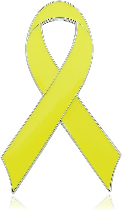 New Spina Bifida Awareness Ribbon Enamel Yellow Badge Brooch Charity