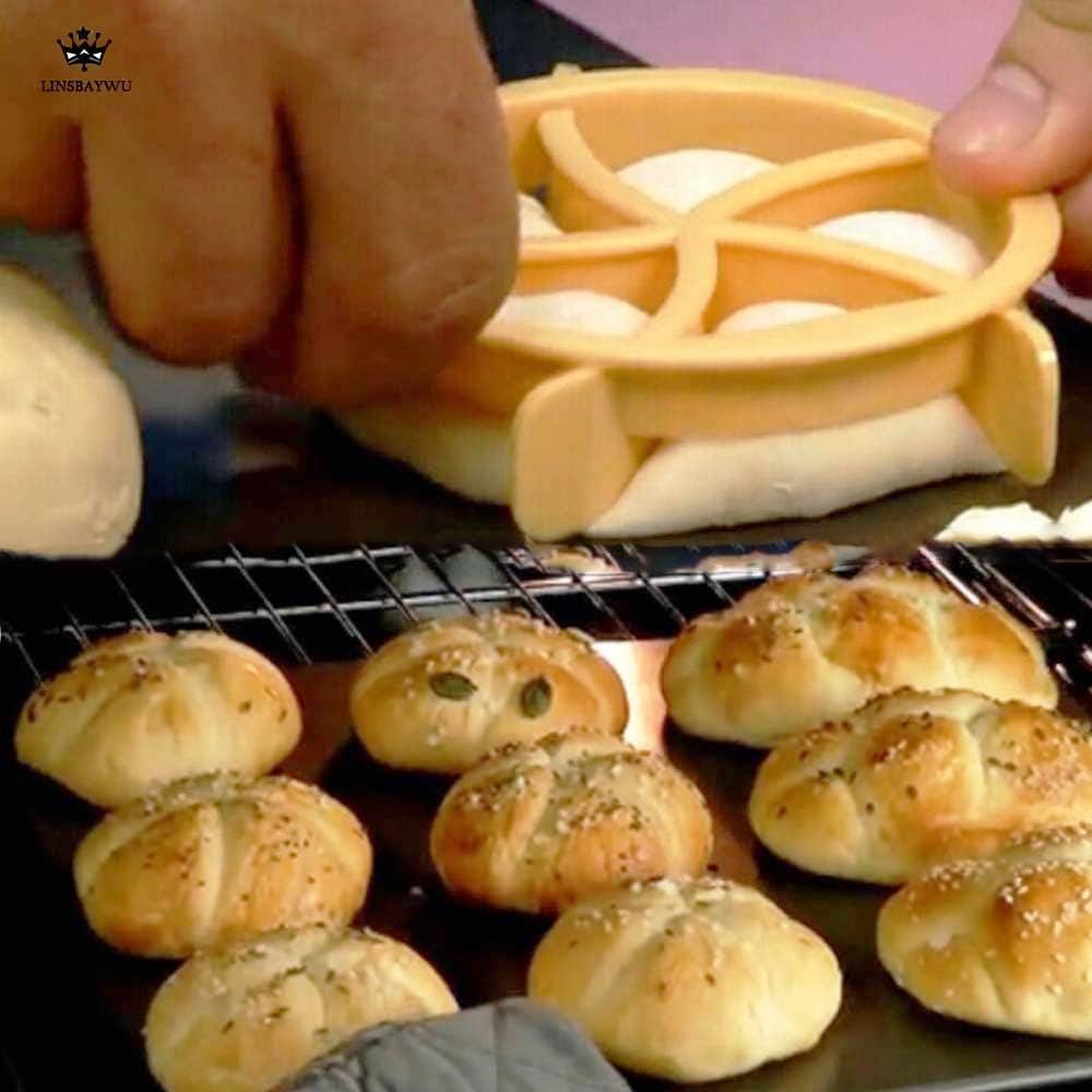 Plastic Pastry Cutter Dough Cookie Press Homemade Bread Rolls Stamp Baking Mold Bakeware Dessert Tools Cookies Cutter Mould
