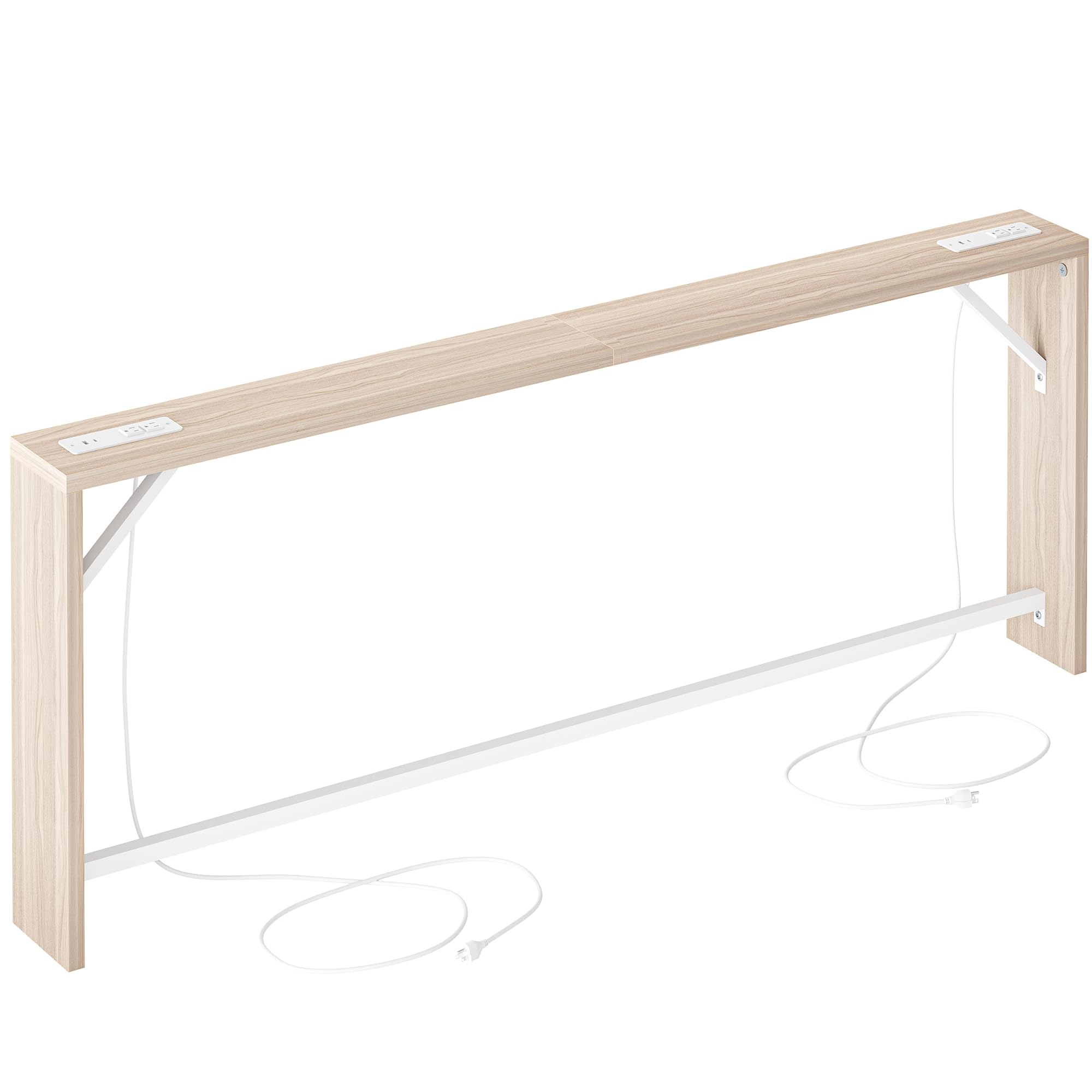 Photo 1 of TIQLAB Sofa Table, 79 inch (1.2'' Thick Tabletop) Long Console Table Behind Couch, Narrow Entryway Table with Angled Metal Frame, Industrial Console Table for Entryway, Light Walnut