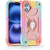 MARKILL Compatible with iPhone 16 Plus Case 6.7 Inch with 360 Degree Rotate Ring Stand, Military Grade Drop Protection Full Body Rugged Protective iPhone 16 Plus Case Kids