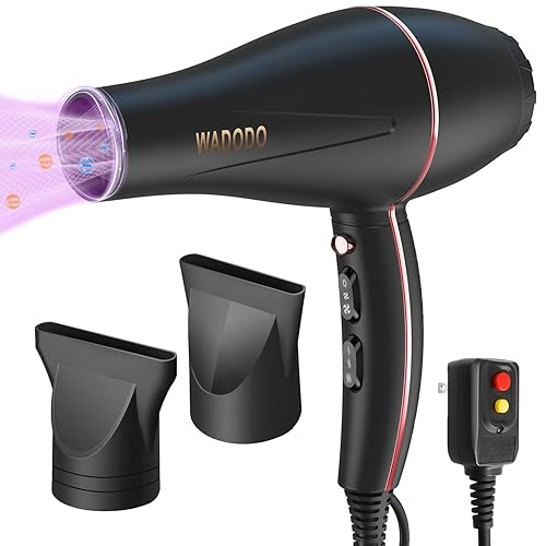 WADODO Ionic Hair Dryer, 2200W Professional Blow Dryer Fast Drying Travel  AC Motor Constant Temperature Low Noise Ion Dryers Curly Care Hairdryer