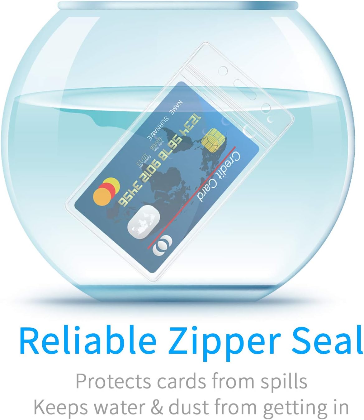 12 Pcs Extra Thick ID Card Badge Holder, Vertical Clear PVC Card Holder with Waterproof Resealable Zip Type : Office Products