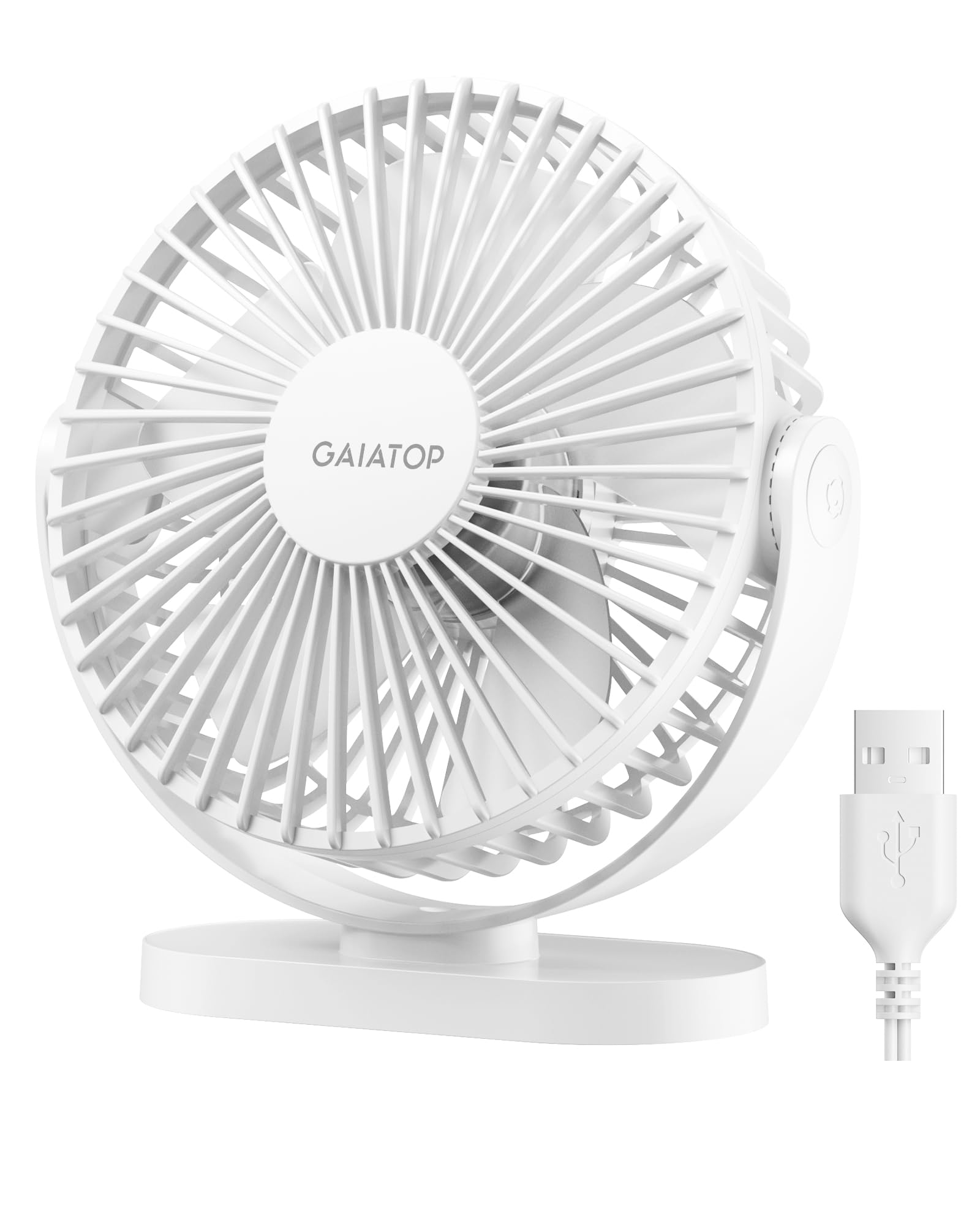 Photo 1 of Gaiatop USB Desk Fan, 5.5 Inch Small Quiet Powerful 3 Speeds 90° Rotate, Personal Mini Portable Desktop Table Fans, Cooling for Home Office Car Travel Indoor Outdoor Pink
