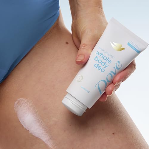 DOVE WHOLE BODY DEODORANT ALUMINUM FREE PH BALANCING CREAM DEODORANT UNSCENTED FOR 72H ODOR CONTROL 2.5 OZ