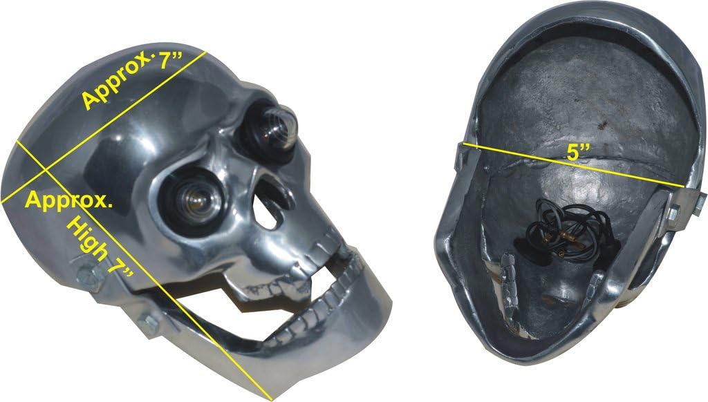 Royal Vintage Spare A103 Royal Enfield Chopper Bobberr Skull Headlight With Light In Eyes