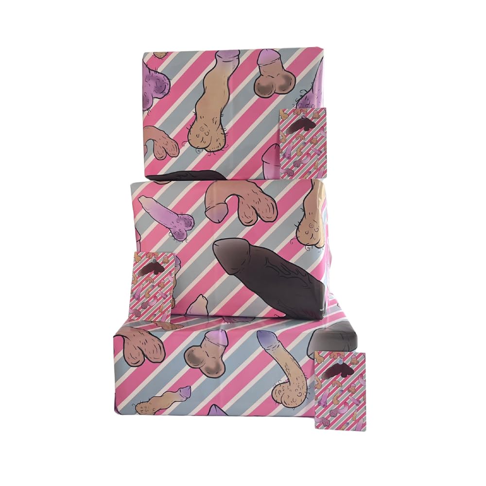 Funny Rude Gift Wrap Wrapping Paper Sheets for Women Ladies Perfect for Best Friend Birthday & Hen Party Pack 2