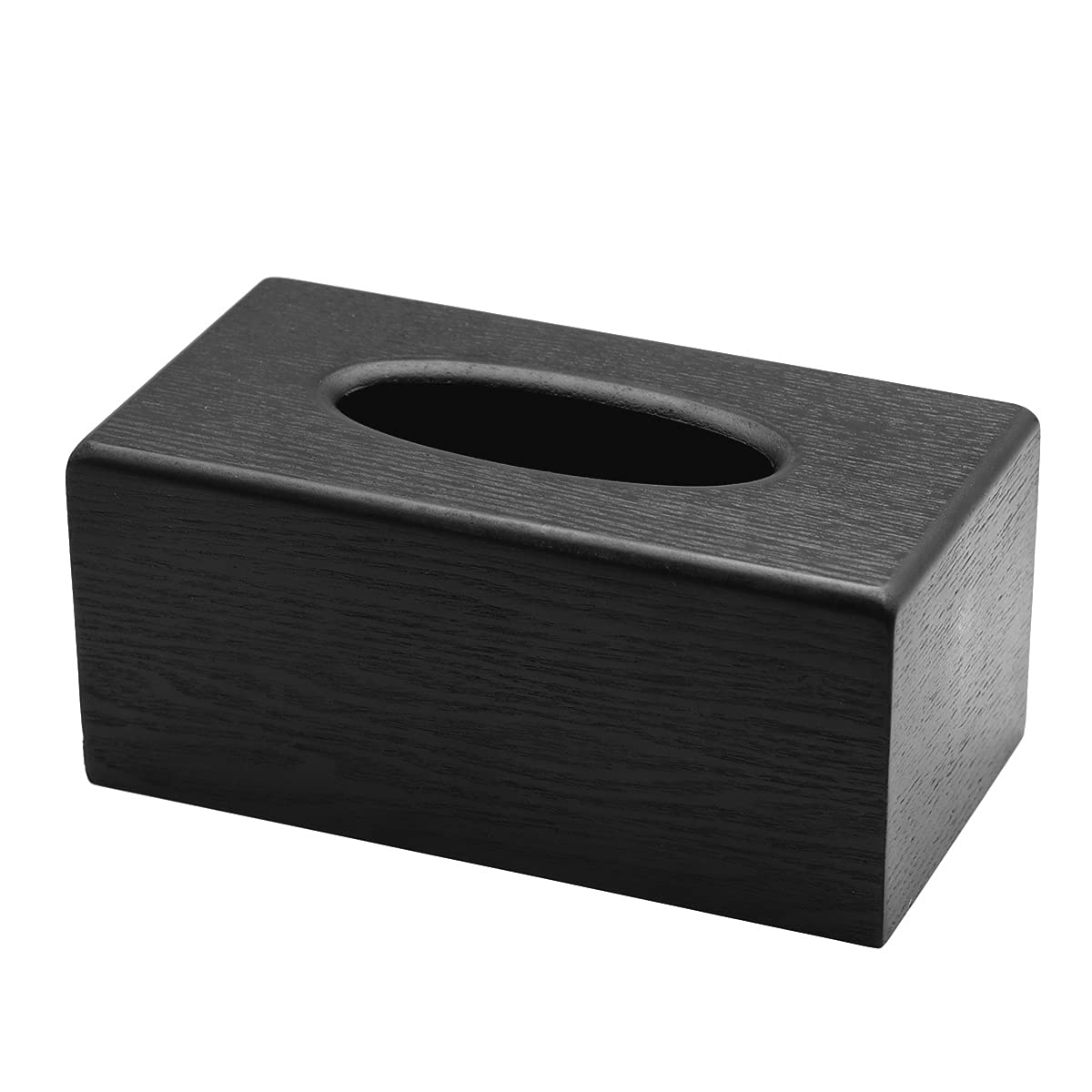 huahuo Tissue Box Wooden Tissue Box Rectangular facial Tissue Dispenser Holder for Kitchen Living Room Restaurant and Hotel(Black)