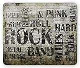 Lunarable Grunge Mouse Pad, Music Wall with Punk