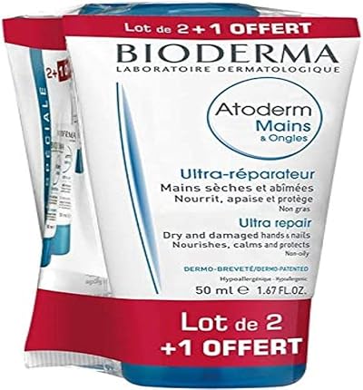 Bioderma Atoderm Hands Nails Ultra-Repairing Cream 3x50ml Plus 1 Free