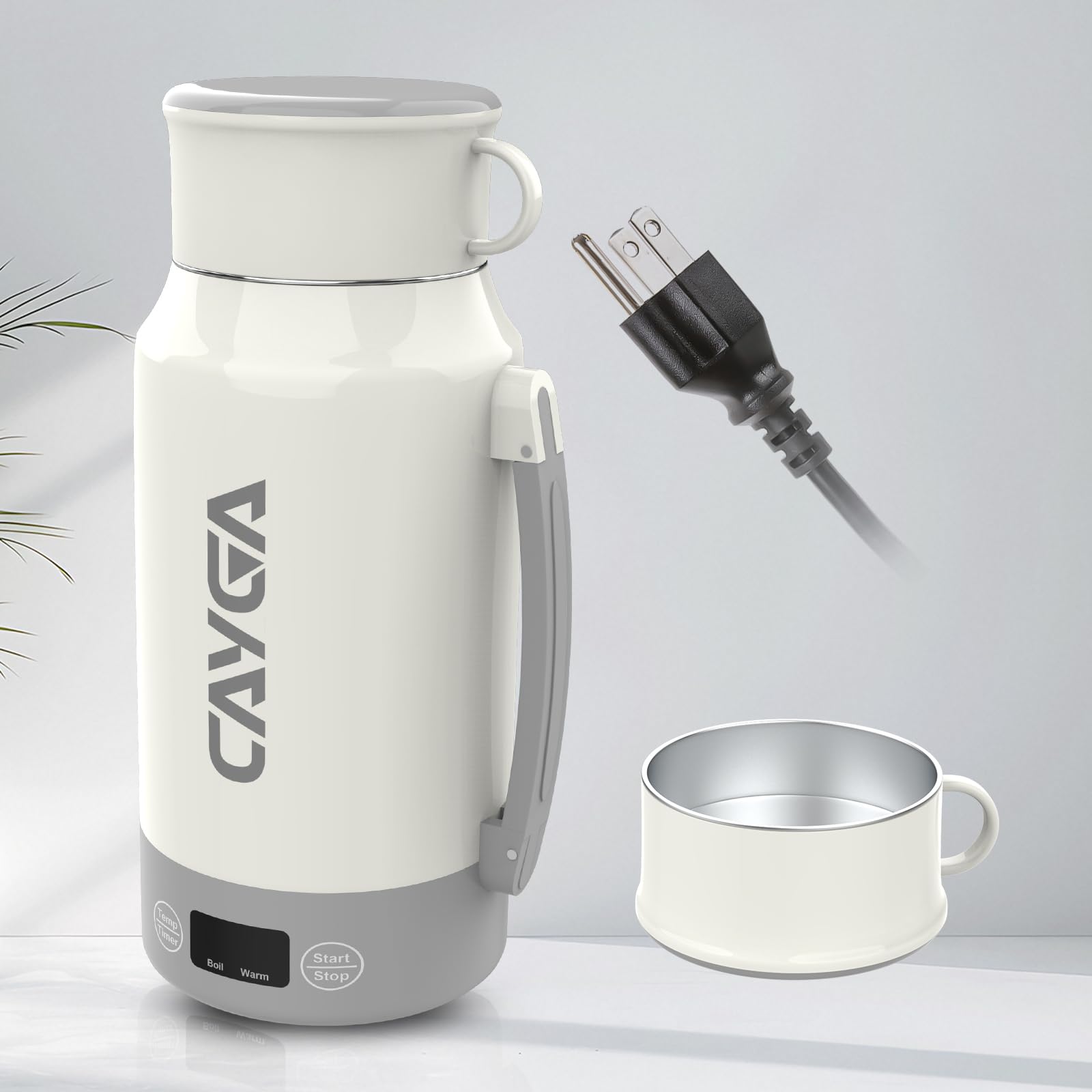 Photo 1 of 34 Oz/1000ml Travel Portable Tea Kettle with Temperature Control and LCD Display, 304 Stainless Steel Water Boiler Heating Mug