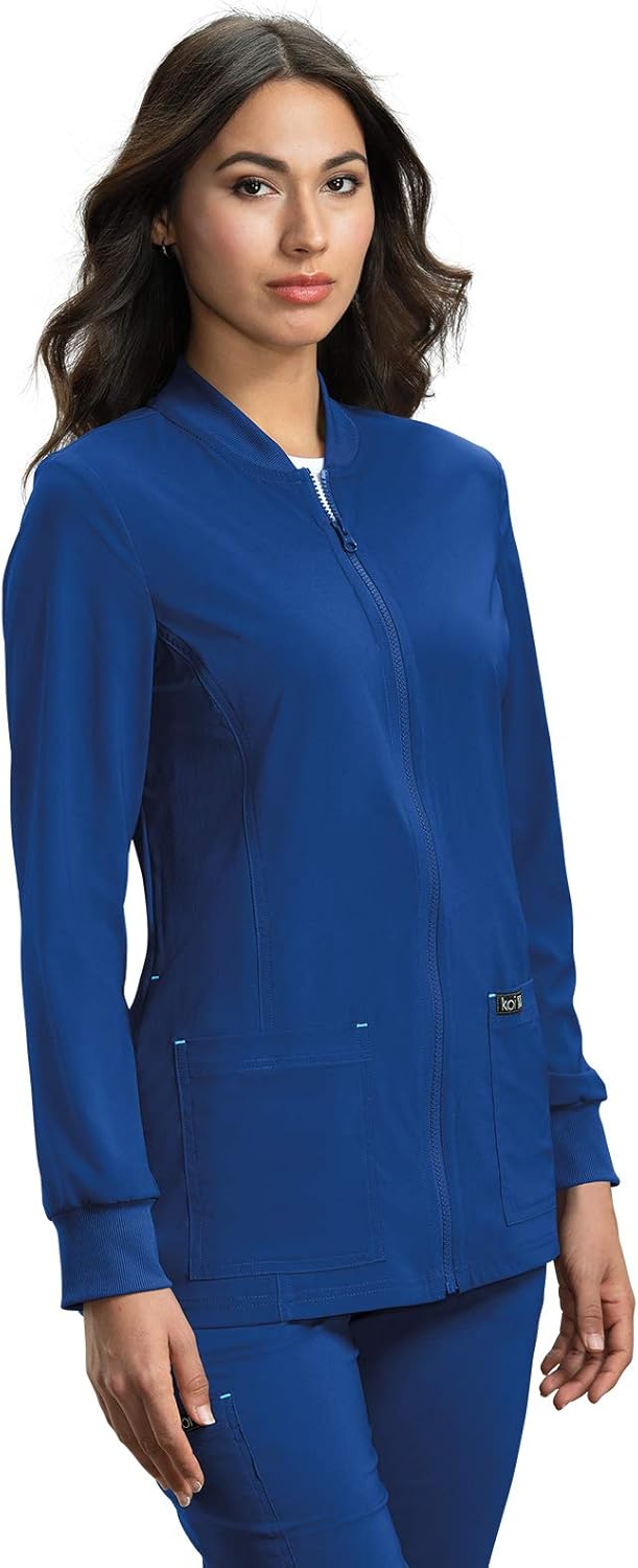 KOI Basics Ultra Comfortable Moisture-Wicking Andrea Scrub Jacket for Women: Clothing