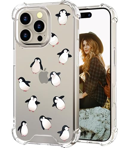 JOYLAND Handyhülle Für IPhone 16 Pro – Mit Pinguin-Motiv, Kristallklar, Stoßfest, TPU + Acryl
