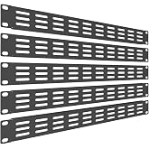 QiaoYoubang 5 Pack 1U Vented Blank Panel-Steel Blank Rack Panel Spacer | for 19in Server Rack Cabinet or Enclosure, Black (1U)