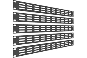 QiaoYoubang 5 Pack of 1U Vented Blank Panel - Steel Blank Rack Mount Panel Spacer for 19in Server Rack Cabinet or Enclosure, Black (1U)
