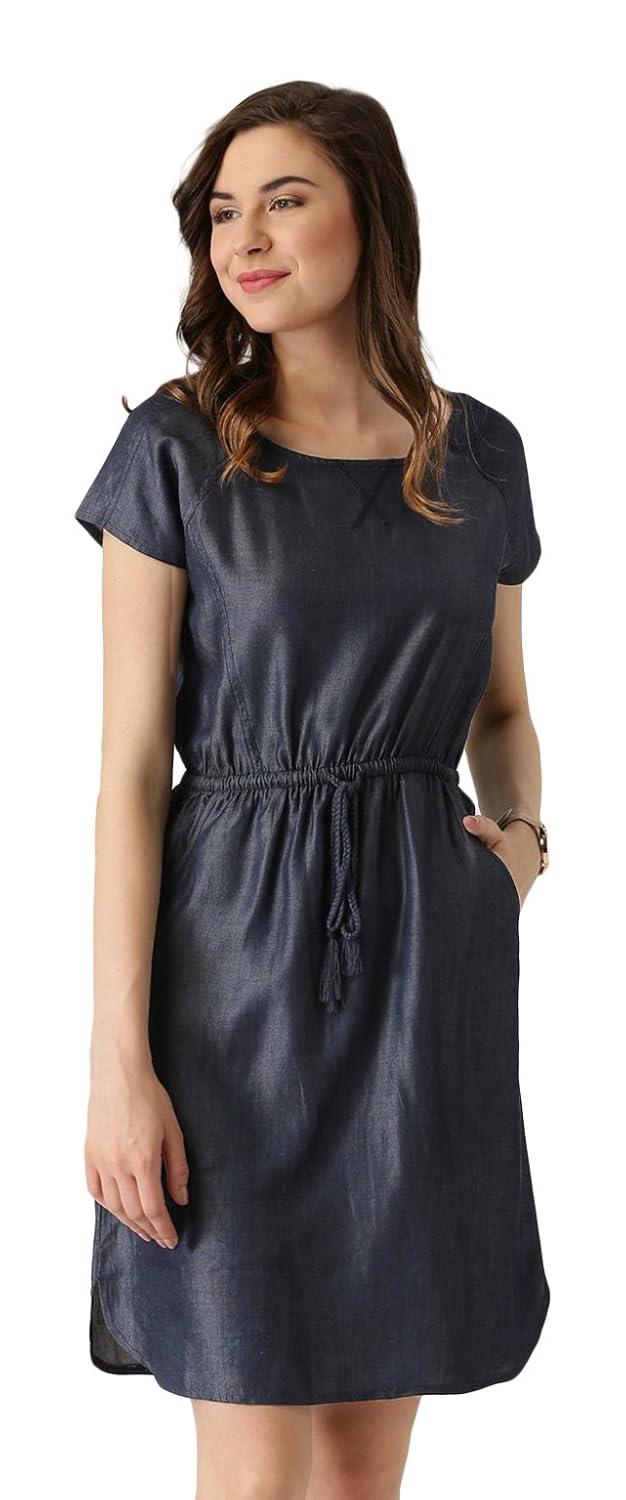 marie claire women's a-line dress (mc312a--s, blue, small)