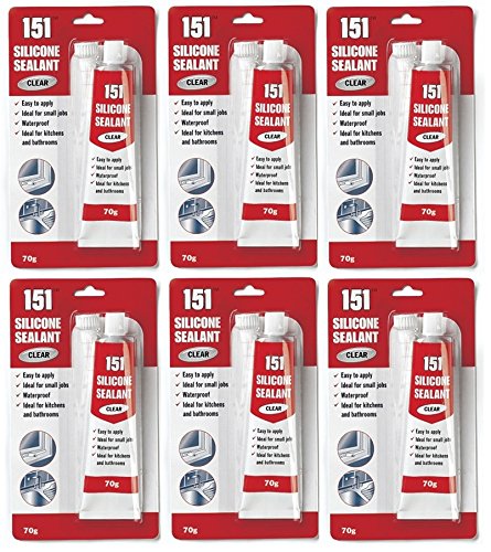6 x Clear Silicone Sealant