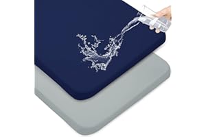 MAGIK & KOVER Waterproof Pack and Play Sheets Fitted 2 Pack, Compatible with Graco Pack n Play Sheets 38" X 26" Fits for Baby Playpen/Playard Mattress, Mini Crib Sheets for Boys or Girls, Grey & Navy