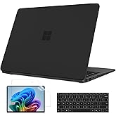 B BELK Case for Microsoft Surface Laptop 15 inch Touchscreen Copilot+ PC 2024 (7th Edition) Model: 2037, Plastic Hard Shell Case + Keyboard Cover + Screen Protector for 15'' Microsoft Surface, Black