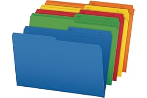 Pendaflex File Folders, 1/2 Cut Tab, Legal Size, Assorted Colors (Blue, Green, Red, Orange, Yellow), Durable Paper, 3/4" Expa