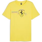 PUMA Mens Ferrari Race Big Shield Tee, Speed Yellow, Small