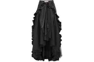 KULUZEGO Women Skorts Lace Skirts for Women Maxi Long Midi Knee High Victorian Goth Ruched Peasant Steampunk Skorts 2024 Y2K