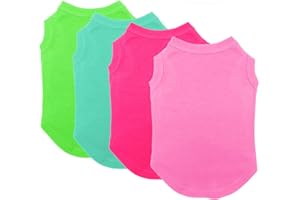 Chol&Vivi Dog Shirts for Extra Large, Medium, Small Dogs - 4pcs Blank T-Shirts, Group 4