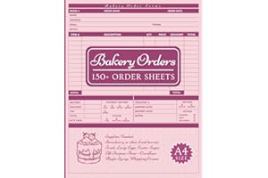 Bakery Order Form Book: 150+ Sales Order Sheets for Bakers to Log Revenue from Custom Cakes & Baked Goods Small Business & much more.