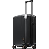 LEVEL8 Carry on Luggage Airline Approved, Hardshell Suitcases with Spinner Wheels, PC Expandable Luggage, 20 Inch, Black