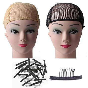Amazon Com Misaz Set Of 2 Nylon Wig Caps For Women Men