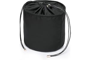 YONBEN Tall Purse Organizer Insert Womens Canvas Round Handbag Organizer Storage,Handbag Purse Organizer Round Cosmetic Pouch Bag Bucket Makeup Bag