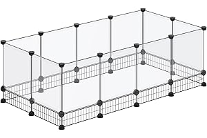 DINMO Rabbit Playpen, Guinea Pig Cages, Hamster Cages, Iron Net Bottom Design for Small Animal, Bunny, Hedgehog, DIY, Expanded, Portable, Exercise Fence