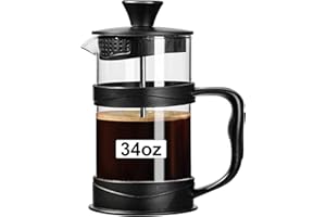 PARACITY French Press Coffee Maker 34oz, Coffee Press with 3 Filters Screen, Camping French Press, Portable Cold Brew Coffee 