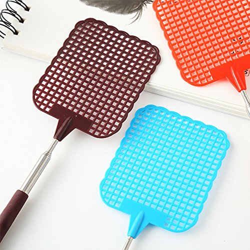 yodaliy Fly Swatter Fly Killer, Manual Adjustable SWAT Pest Control, Telescopic Fly Swatter Extendible Bug Wasp Bee Mosquito Killer, 11.02"- 28.74" Long Stainless Steel Handle Plastic Fly Swatters - Thumbnail 4