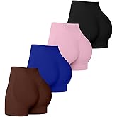 YWBIN 4 Pack Women Workout Gym Impact Shorts Seamless Scrunch Butt Lifting Gym Yoga Shorts