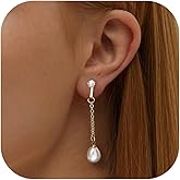 ORAZIO Clip On Earrings,Pearl Clip on Earrings for Women Long Pearl Drop Dangle Earrings,Lightweight Bow Heart CZ Clip On Hoop Earrings - Statement Fake Earrings Ear Clips Jewelry for Wedding Bridal