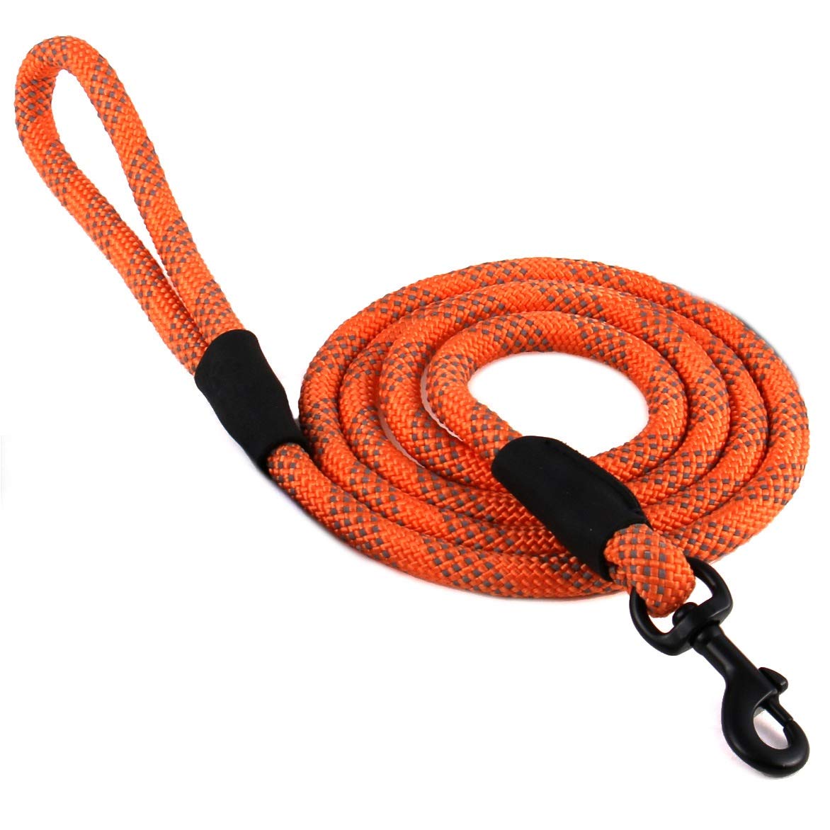 Max and Neo Rope Leash Reflective 6 Foot - We Donate a Leash to a Dog Rescue for Every Leash Sold (Orange, 6 FT x 1/2")