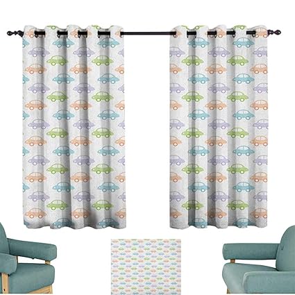 Amazon Com Sanring Cars Curtains Simple Automobiles In Pastel