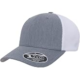 Flexfit 110M Trucker Mid-Profile Mesh Back Snapback Cap | Hard Buckram Front, PU Spandex, Breathable Mesh Back, Structured Crown, Bulk Packs Available