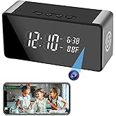 JOOKACE Hidden Camera Clock - Ultra 4K HD Wireless Indoor Camera for Home Security - Mini Nanny Cam with Night Vision, Smart Motion Detection, Remote Live Stream